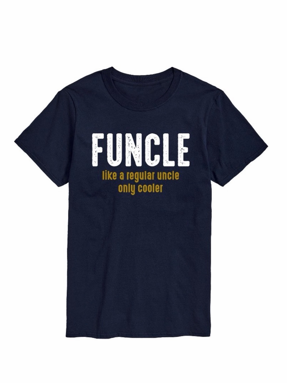 Hybrid Apparel Navy "FUNCLE" Graphic Tee with White and Gold Print